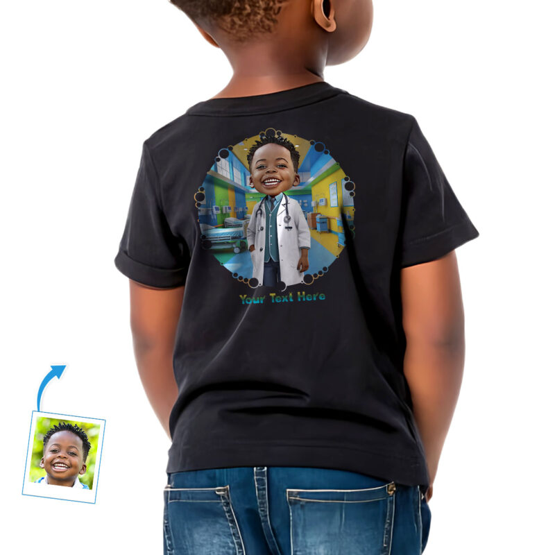 Custom Doctor Inspiration T-Shirt for Toddler Boys - Premium Cotton DTG Personalized Photo Gift to Inspire Future Healthcare Heroes-customywear (4)